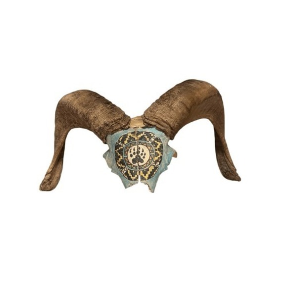 No Brand Other - Sacred Vintage Native American Butte County Hand Painted OOAK Big Horn Ram Skull